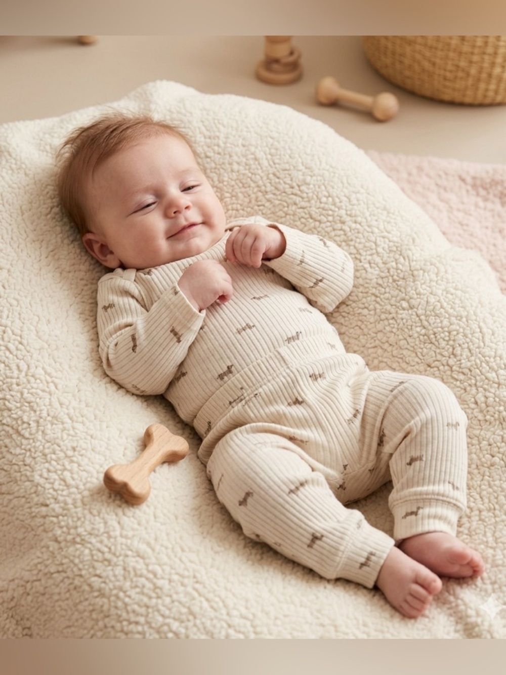 Cloud Island Dachshund Ribbed Two-Piece Set